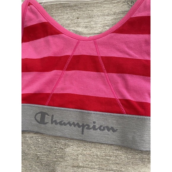 NWT S Small Champion Heritage Bralette Pink Red Stripe Lounge Bra Bra CH50AS - Picture 2 of 4